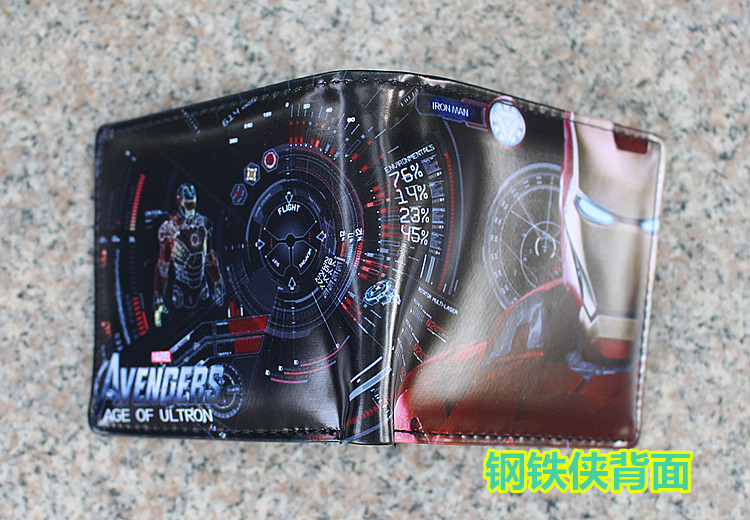 Anime Cartoon Ví ngắn Iron Man Trường tiểu học và trung học Slim Wallet Cậu bé Mỹ Captain Captain Coin - Ví tiền ví đựng card