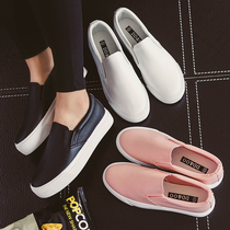 Summer thin white shoes womens shoes 2021 new spring spring and autumn thick-soled lazy pedal small black shoes sneakers