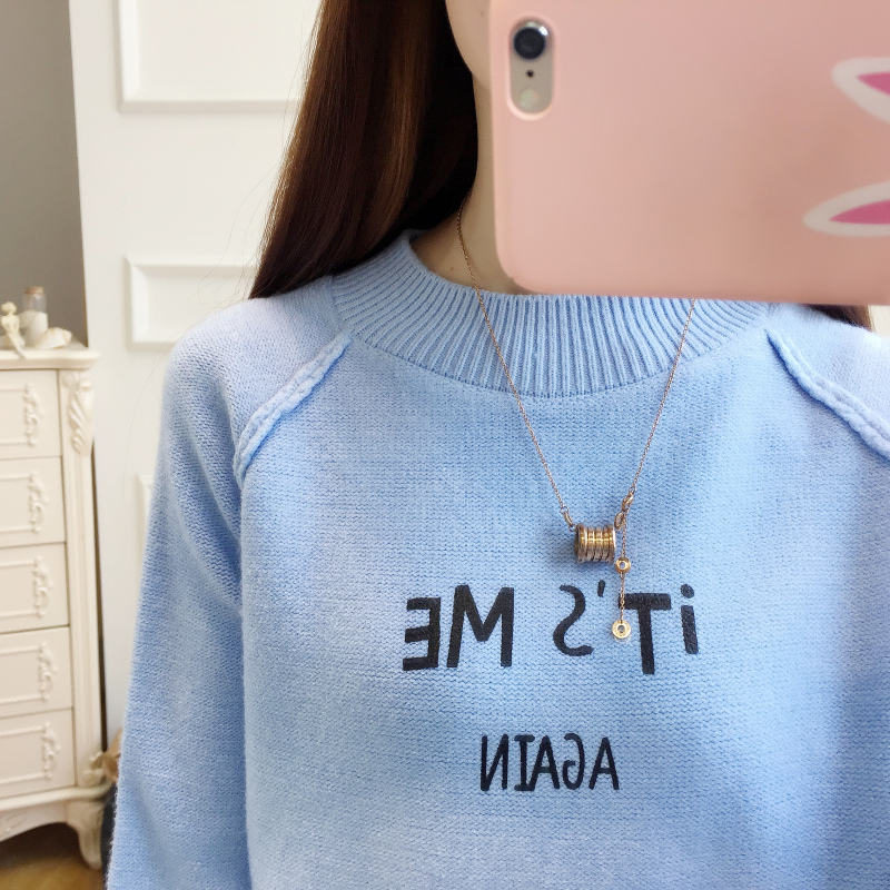 Cô gái 18 tuổi mặc mùa thu thanh niên nữ học sinh trung học cơ sở thả lỏng 16 áo sơ mi 14 áo len 13 trẻ lớn 12 thủy triều áo len cổ cao cho nữ