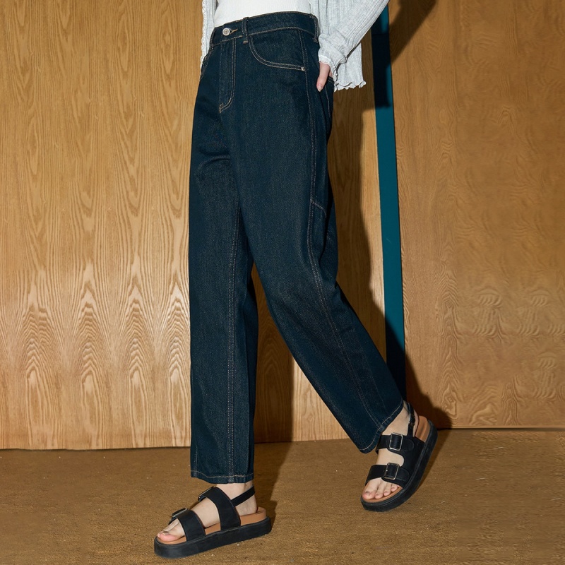 Brand Genuine Discount Store American-Style High-Waisted Loose Casual Straight-Leg Women's Jeans Washed Long Pants