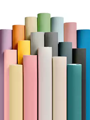 Wallpaper self-adhesive waterproof and moisture-proof can be scrubbed white solid color dormitory home warm bedroom background wall paper self-adhesive