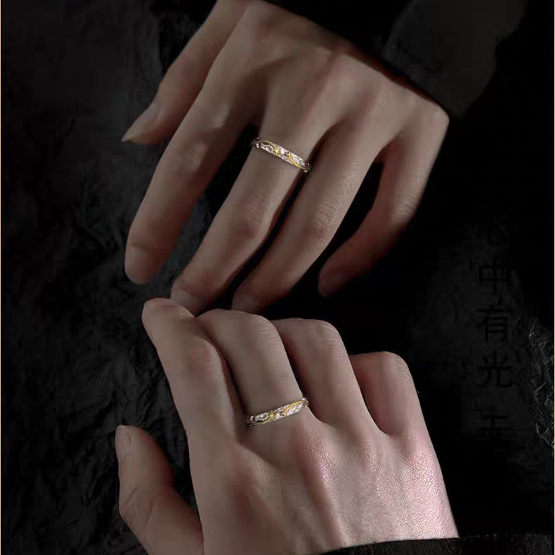 Silver Lone Star Ring for Men, Trendy, Single, Cool, High-End, New Adjustable Self-Discipline Ring, Knuckle Ring, Boyfriend Gift