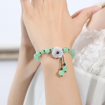 Pure ornament Dongling Jade Bracelet Jade hipster Art Fan Green Handstring Female Students Simple Atmosphere Joker