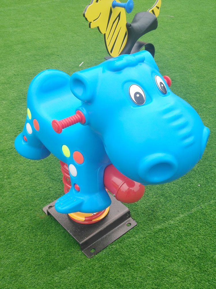 Kindergarten outdoor park Community Children rocking horse Outdoor plastic spring rocking music seesaw amusement equipment