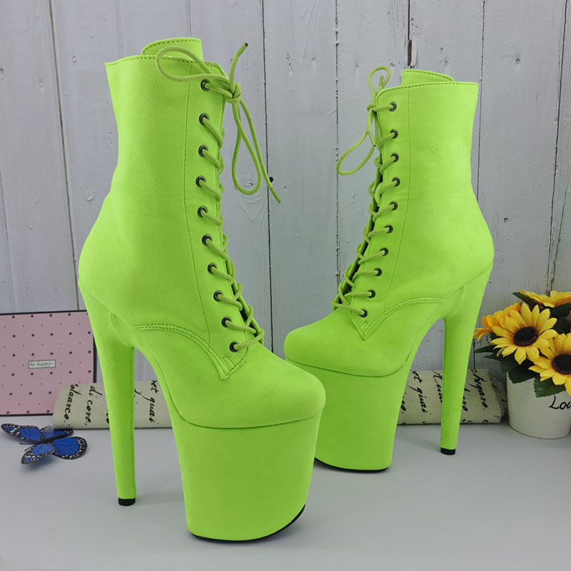 Leecabe new suede material high heel boots Private bookings sexy heels Stage walking show High heel dance shoes 3BT