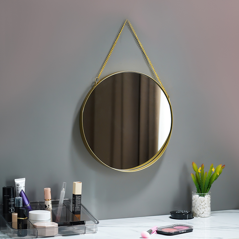Free punching wall hanging dormitory dressing mirror wall hanging bathroom mirror wash table mirror makeup mirror toilet mirror bathroom mirror bathroom mirror