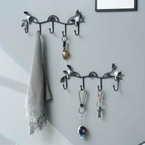 Punch-free wall iron hanger Nordic coat hook wall rack porch key door Nordic adhesive hook