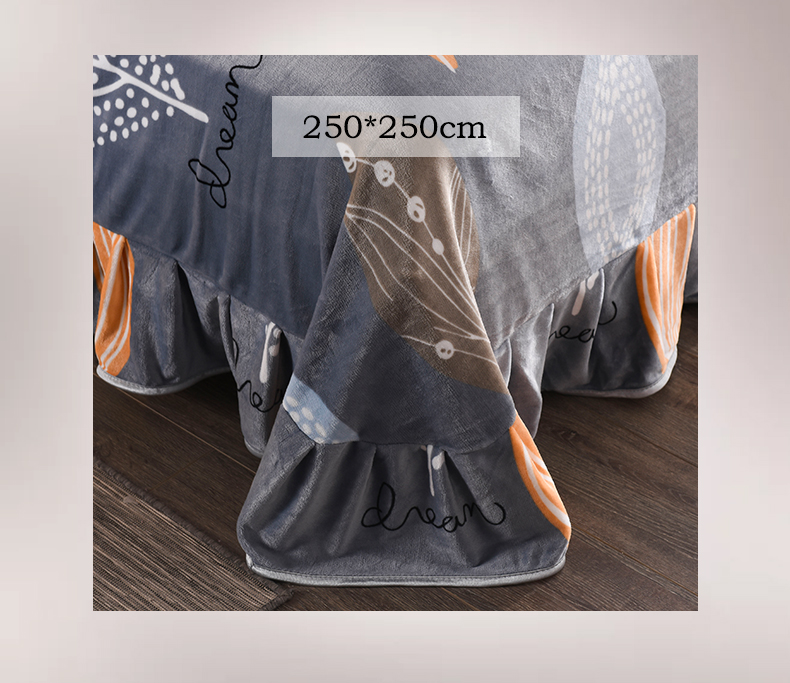 Dày gia đình nhung san hô của cặp vợ chồng nữ Bốn hai mặt chồn vàng váy ngủ cashmere luật Levin cashmere flannel chăn trên giường 1.8m - Bộ đồ giường bốn mảnh bộ chăn ga gối