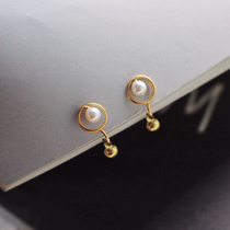 Handmade painless silicone mosquito coil ear clip invisible gold beads cold wind European Joker earring earring