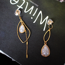 Autumn and winter earhole painless silicone mosquito coil ear clip asymmetric retro water drop long Korean earring earrings