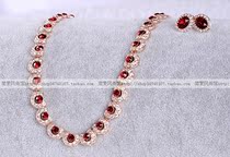 Special Bride Jewelry Korean Gift Three Pack Chain Wedding Wedding Dress Jewelry Accessories Rhinestone Red Crystal Necklace A