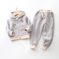 Spring Baby Sports Suit Ultra Soft Olyl Suede Even Cap Sports Suit New Tide Fashion Men And Women 2 Pieces Sets