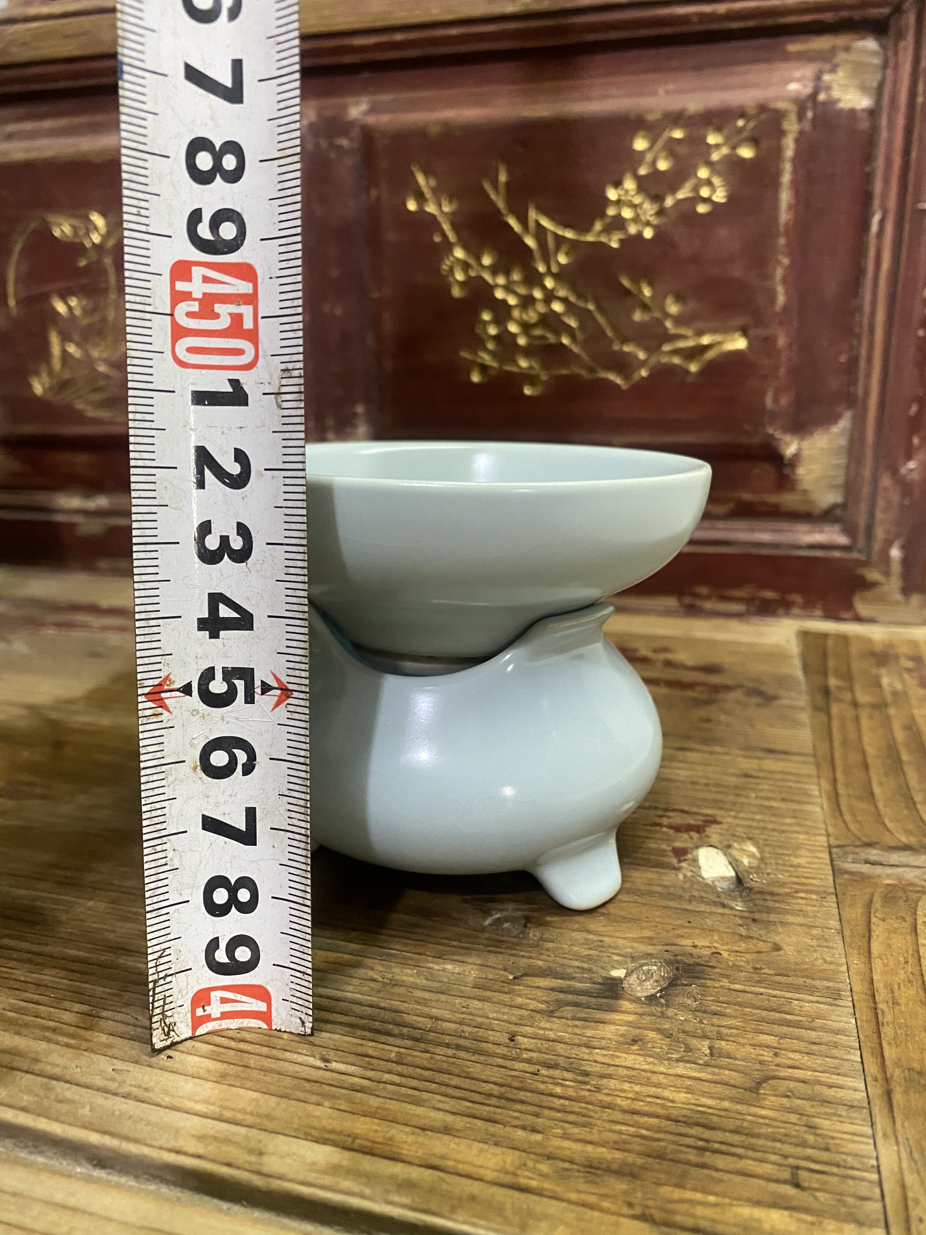 чашка 七八十年代老瓷器收藏天青汝窑茶漏库存老厂货功夫茶公道杯过滤网