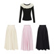 AEL original skirt Hepburn style big skirt umbrella skirt 2026 spring and summer new style with long-sleeved T-shirt