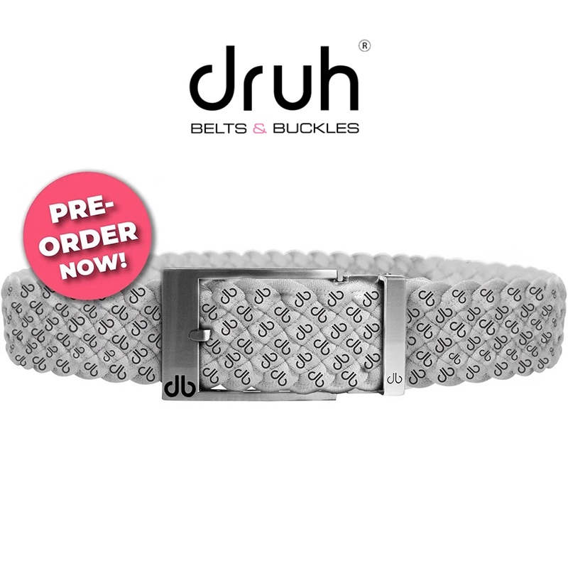 Druh men's golf belt db elastic pin buckle woven belt double-sided dual-use belt comfortable and fashionable