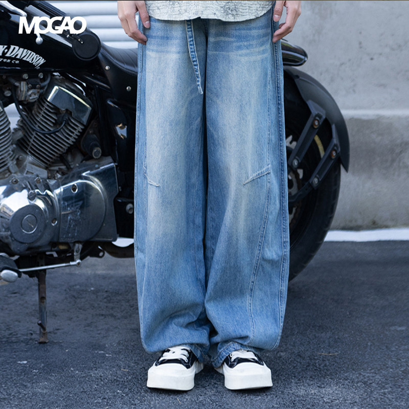 【ショッピングモールと同じスタイル】Mogo 25 夏物 メンズ レトロ ピュアコットン ルーズフィットジーンズ A21372161