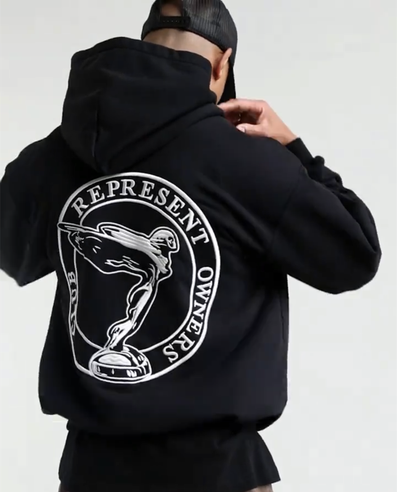 Специальное предложение Чистый Чистый REPRESENT Альфавит Летающий Тяншен Эссенс Вышивка свитер хайстрит меховая кайма худи куртка