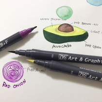 Japan Wu Zhu RB F Soft Hair double head watercolor BRUSH BRUSH BRUSH hand account stick figure Flower Body English letter TUT95