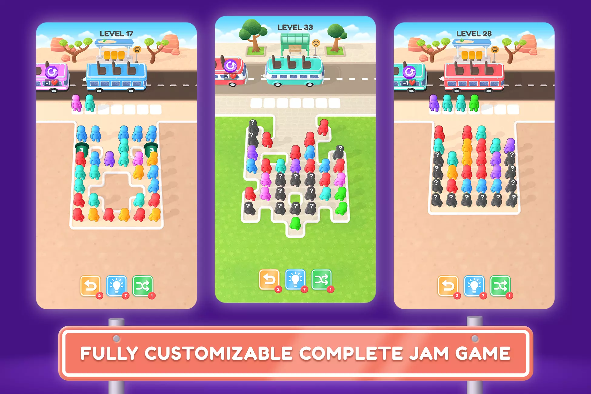 图片[5]-Unity Assetstore手游源码unity游戏源码汽车巴士站Bus Stop Jam-成都宝兰