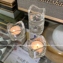 South Korean Winins Wavy Curved Sides Glass Candle Holders Brief Creativity Nordic Romantic Table table Decorative Pendulum