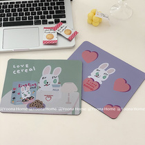 Yoona Home made Korean ins same muffin Tulip rabbit flat green rubber mouse pad