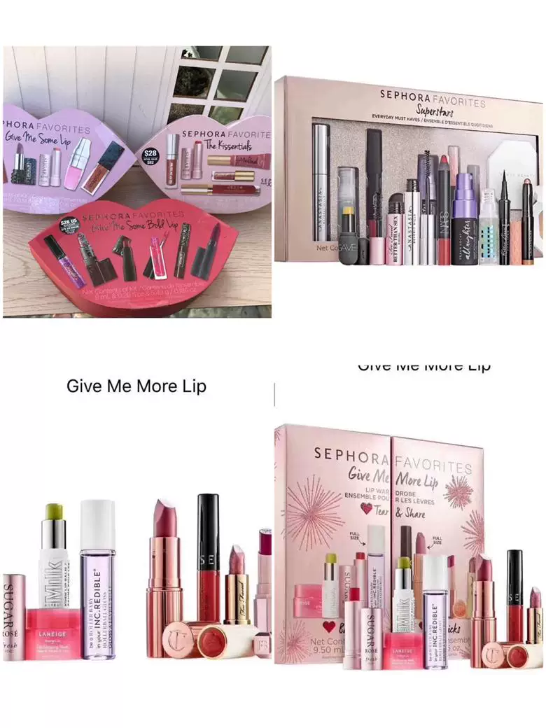 Sephora, набор, глянец для губ, популярная помада, США, уход за губами