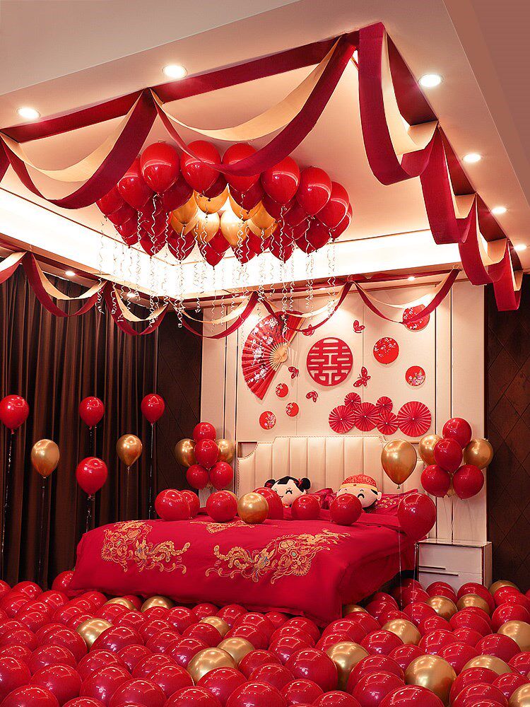 Wedding room layout simple atmosphere wedding supplies complete wedding set new room net red ins woman's boudoir