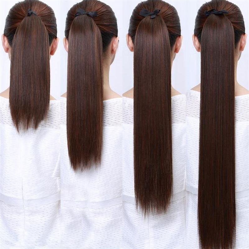 Simulation hair wig ponytail bandage pocket straight hair ponytail full simulation of human hair invisible hair tail braid realistic