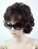 Middle-aged wig Short-haired female mother short curly natural realistic Foreign middle-aged lady fashion wig set