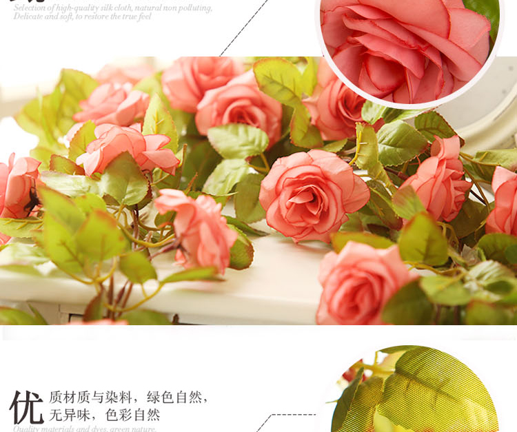 Mô phỏng hoa hồng hoa hồng giả hoa điều hòa không khí sưởi ấm đường ống trang trí tường đám cưới treo hoa nhựa - Hoa nhân tạo / Cây / Trái cây cây oliu giả