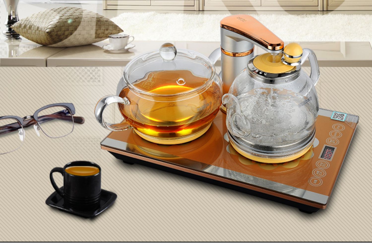 Seko / 新 功 bl điều khiển từ xa máy nước nóng tự động đặt máy bơm thủy tinh thông minh - ấm đun nước điện ấm siêu tốc kim cương