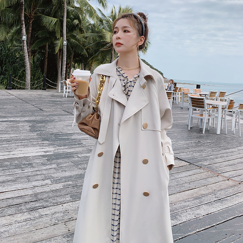 High level sensweaters female medium long version 2022 spring autumn new chic small sub casual coat early spring jacket