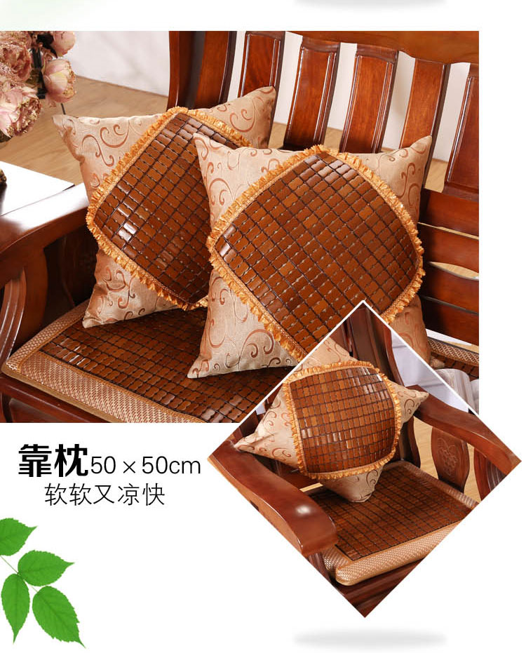 Mùa hè Mahjong mat đệm dày độn đa chức năng kết hợp gỗ rắn sofa đệm duy nhất ba chỗ ngồi đệm