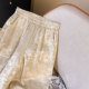 Gentle Cream God Pants Acetate Pants Spring and Autumn National Style New Wide Leg Pants Women's Long Pants Elastic Waist