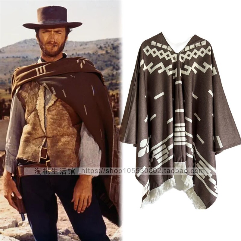 Wilderness Bounty Hunter Style Shawl, Autumn and Winter Warm Versatile Neck Warmer, Western Cowboy Retro Cape, Bounty Hunter Jacket