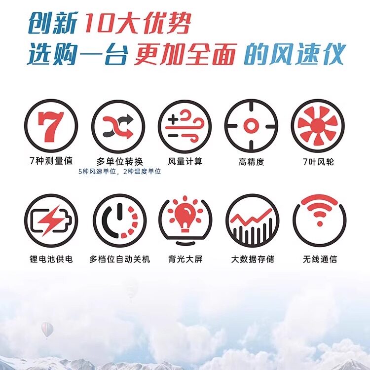 OWON风速仪高精度OW5500数据记录风量风速风力手持式风速计气象站