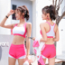 Áo tắm nữ thể thao áo ba lỗ nữ bikini 2018 mới in lưới màu đỏ áo tắm quần lót ngực đồ bơi 2 mảnh dạng váy Bộ đồ bơi hai mảnh
