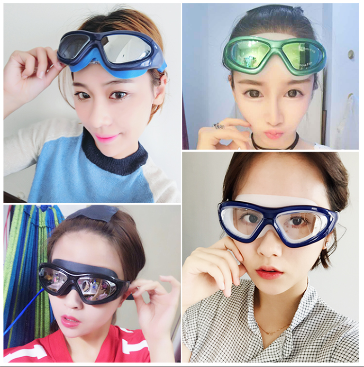 Bạn kính bơi kính cận thị kính trong suốt chống sương mù nam và nữ không thấm nước người lớn kính phẳng mạ kính bơi kính bơi chuyên nghiệp