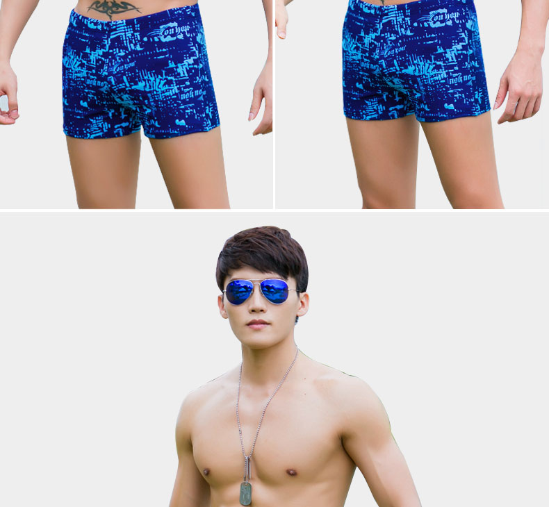 Bạn bơi quần boxer size lớn quần bơi nam quần đi biển phẳng chân thời trang mới 2016 quần bơi mùa xuân nóng bỏng quần bơi nam đẹp