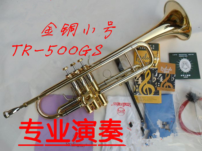 Small number TR-197SGS TR-500GS gold copper integrated horn professional playing trumpet instrument