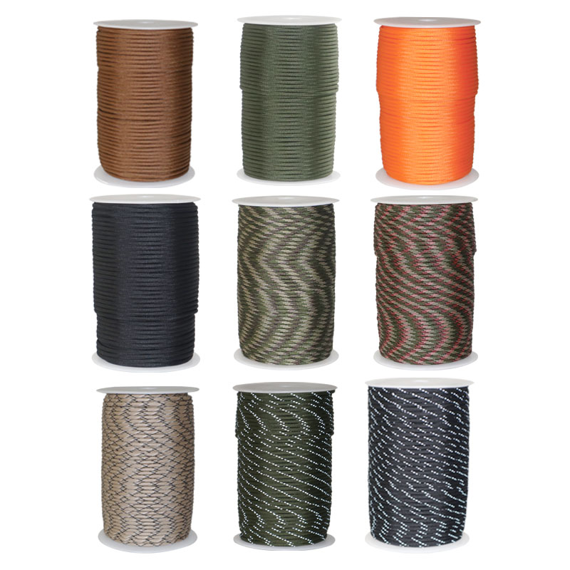 100 m 9 core umbrella rope night outdoor multi - functional tent wind - proof rope portable rescue rope with knitting rope