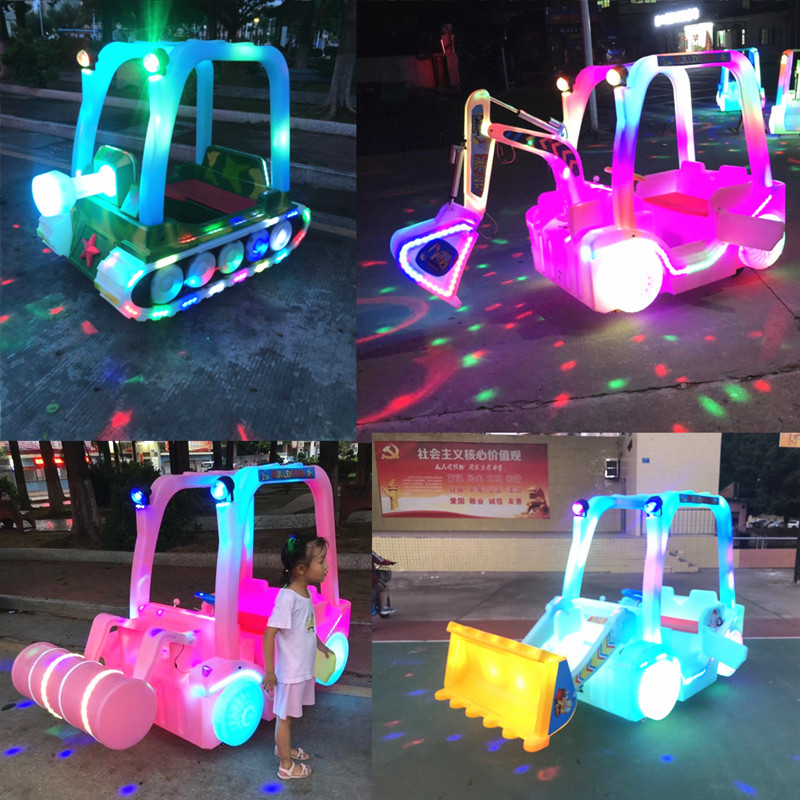 Gshanzi Tank Digger Bumper Touch Car Square Pendulum Stall Small Pleasure Ad Hoc Bulldozer Electric Toy Car