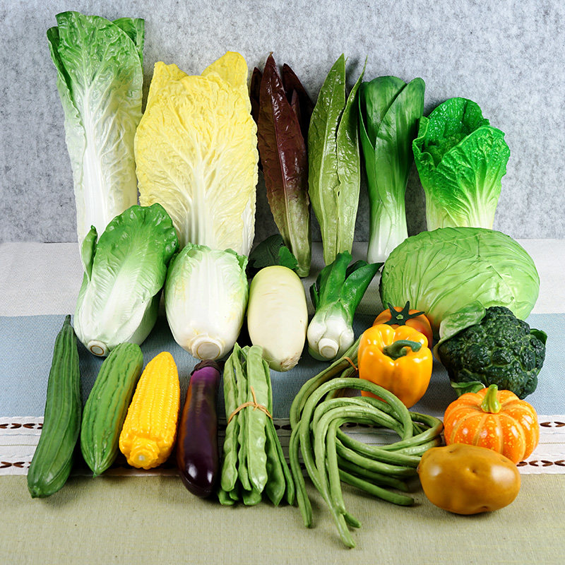 Simulation Fake Fruits Vegetable Model Props Raw Vegetable Leaf Cabbage Overall Cupboard Home Display Hanging Pendulum for Early Education