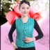 Áo vest cotton nữ mùa đông size ngắn size lớn dày trung niên không cổ áo vest vai mùa xuân và mùa thu áo mẹ ấm bên trong mặc áo khoác phao nữ Áo vest