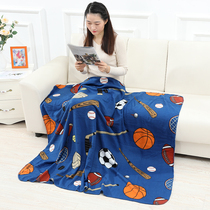 Cute printed blanket Double-sided plush quilt blanket Single summer air conditioning nap leisure blanket Knee blanket thin section