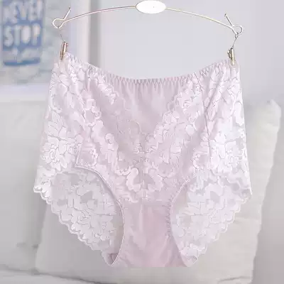 Lace sexy ladies belly four corner underwear middle high waist no trace abdomen big size underwear