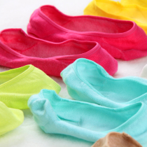 Recommend affordable fluorescent color new to bamboo fiber candy color knitted silicone invisible socks boat socks