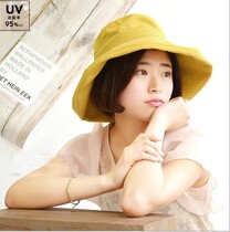 Hat female summer foldable anti-UV crimped cloth hat Fisherman hat Sun hat large cornice sun hat