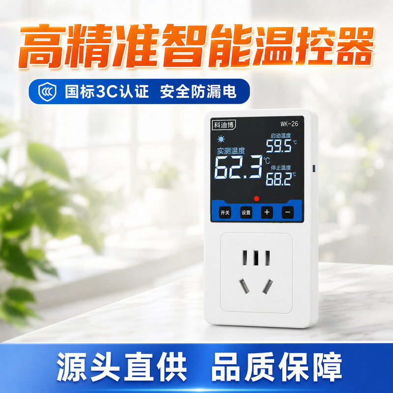 Temperature Control Socket for Home Use, Temperature Difference Refrigerator Thermostat, Microcomputer Switch, Turtle Temperature Controller, Digital Display, Intelligent, Fully Automatic