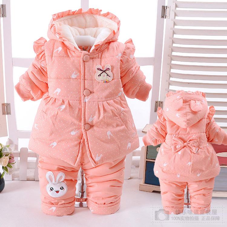 Quần áo trẻ em cho bé gái bộ đồ mùa đông dày cộng với nhung Quần áo trẻ em bằng vải cotton cho bé quần áo 0-1-2-3 tuổi ao so sinh be trai